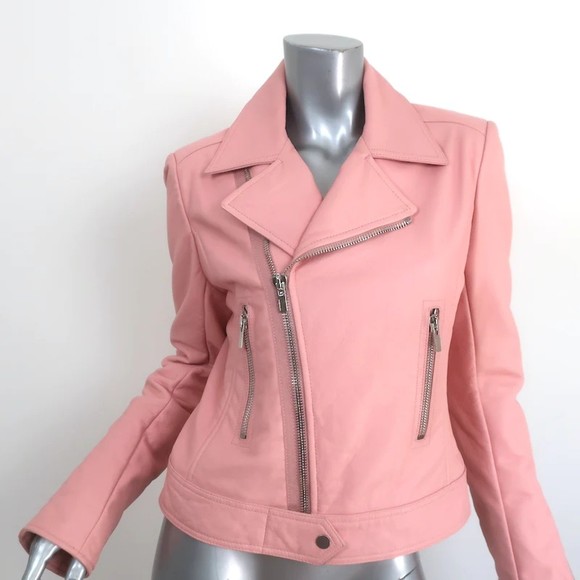 Balenciaga Jackets & Blazers - Balenciaga Leather Moto Jacket Light Pink Size 44 Biker Jacket